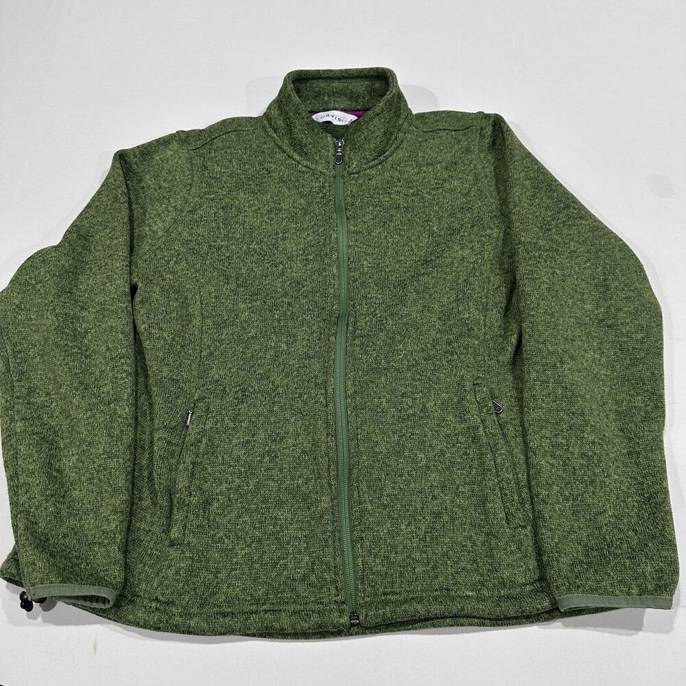 Orvis Jacket Womens Size L Green Full Zip Pockets Outdoor Gorpcore Hiking